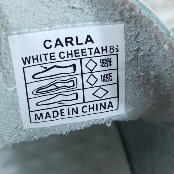 NWT Vintage Havana "Carla" White Cheetah Fur Low Top Sneakers Women's Size 8.5 - Picture 9 of 10